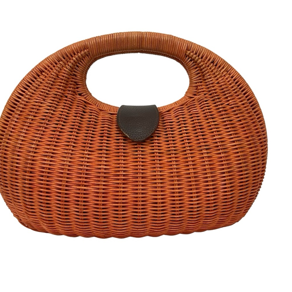 Orange Rattan Handbag